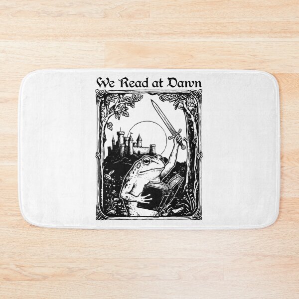 Item preview, We Read At Dawn Bookish Sword Frog Reader Art designed and sold by MelBarrerahh.