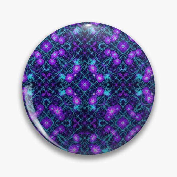 Item preview, Cosmic Neon Purple and Blue Floral Pattern designed and sold by Owcomm.