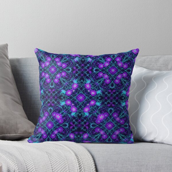 Item preview, Cosmic Neon Purple and Blue Floral Pattern designed and sold by Owcomm.
