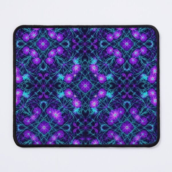 Item preview, Cosmic Neon Purple and Blue Floral Pattern designed and sold by Owcomm.