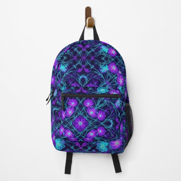 Item preview, Cosmic Neon Purple and Blue Floral Pattern designed and sold by Owcomm.