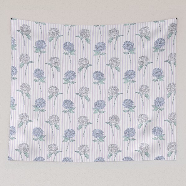 Item preview, Southampton Summer Stripes (Watercolor Hydrangeas) designed and sold by staceylehman.
