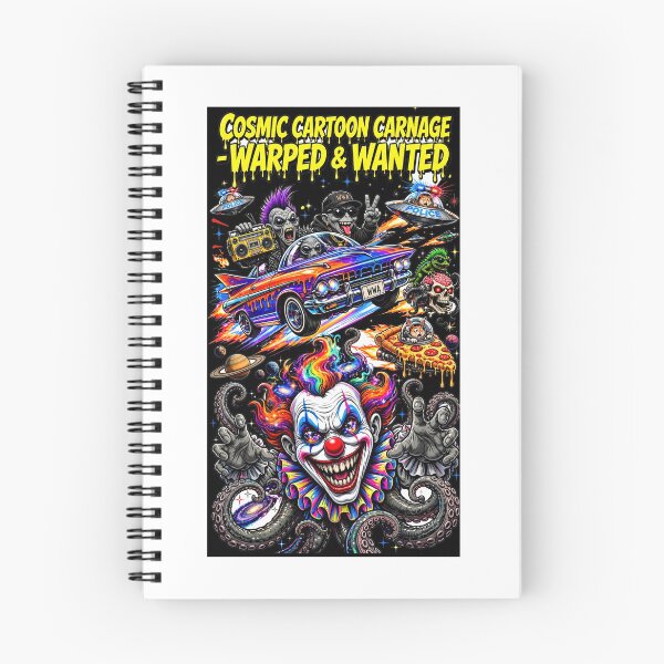 Artikelvorschau, Cosmic Cartoon Carnage - Warped & Wanted entworfen und verkauft von WeirdWheeledArt.