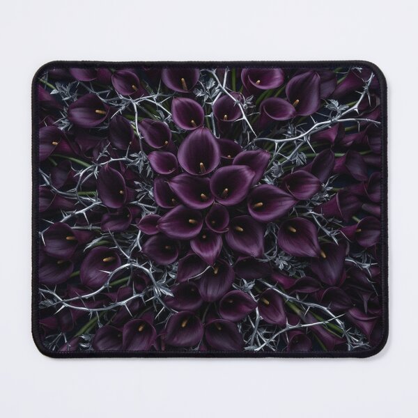 Item preview, Dark Purple Calla Lilies With Silver Thorns designed and sold by Owcomm.