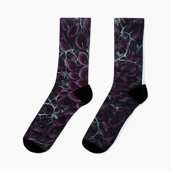 Item preview, Dark Purple Calla Lilies With Silver Thorns designed and sold by Owcomm.