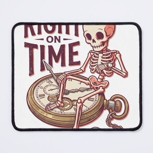Item preview, Cute Skeleton Sitting On Pocket Watch Right On Time Retro designed and sold by MisteryDesigner.