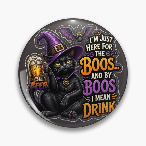 Item preview, Funny Halloween Cat Drinking Beer Pun designed and sold by MargaretPolanco.