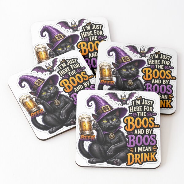 Item preview, Funny Halloween Cat Drinking Beer Pun designed and sold by MargaretPolanco.