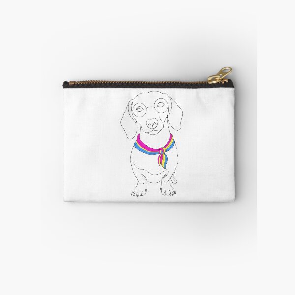 Item preview, Minimalist Dachshund with Glasses & Pansexual Bandana designed and sold by TrueColorAr.