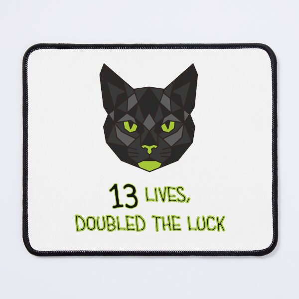 Item preview, Geometric Black Cat - 13 Lives, Doubled the Luck designed and sold by AnimalsKnowAll.