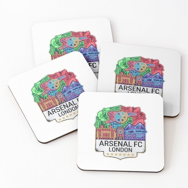 Item preview, Geometric Neon Arsenal Crest with London Landmarks designed and sold by annaarthk.