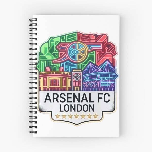 Item preview, Geometric Neon Arsenal Crest with London Landmarks designed and sold by annaarthk.