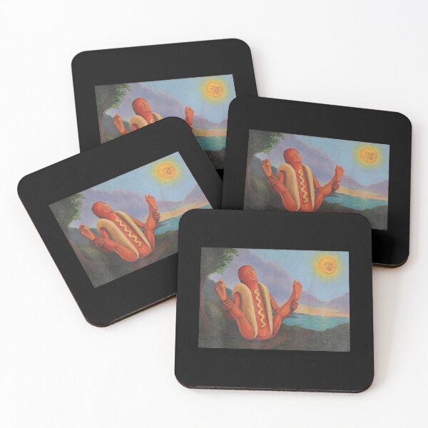 Item preview, Funny Hot Dog Yoga Sunning Hotdog Meme Art designed and sold by MelBarrerahh.