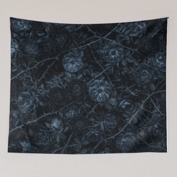 Item preview, Dark Blue Gothic Rose Thorns Pattern designed and sold by Owcomm.