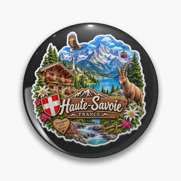 Item preview, Haute Savoie France 3D Sticker French Alps Mountain Lake Chalet Adventure Travel designed and sold by AstraDrip Studio.