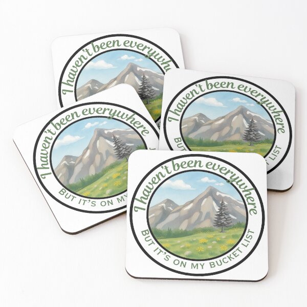 Item preview, I Haven't Been Everywhere Bucket List Badge | Mountain Hiking Travel Design designed and sold by DonnaRaine.