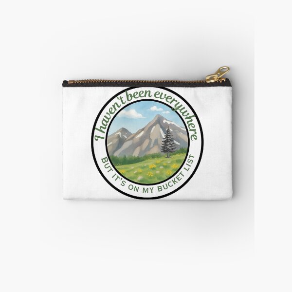Item preview, I Haven't Been Everywhere Bucket List Badge | Mountain Hiking Travel Design designed and sold by DonnaRaine.