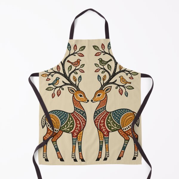 Artikelvorschau, Gond-inspirierte verspiegelte Hirsch-Volkskunst entworfen und verkauft von MAD's Recreation Studio.