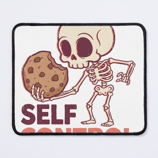 Item preview, Skeleton Eating Giant Chocolate Chip Cookie Self Control Retro designed and sold by MisteryDesigner.