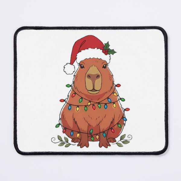 Item preview, Cute Christmas Capybara with Santa Hat designed and sold by GTFullShop.