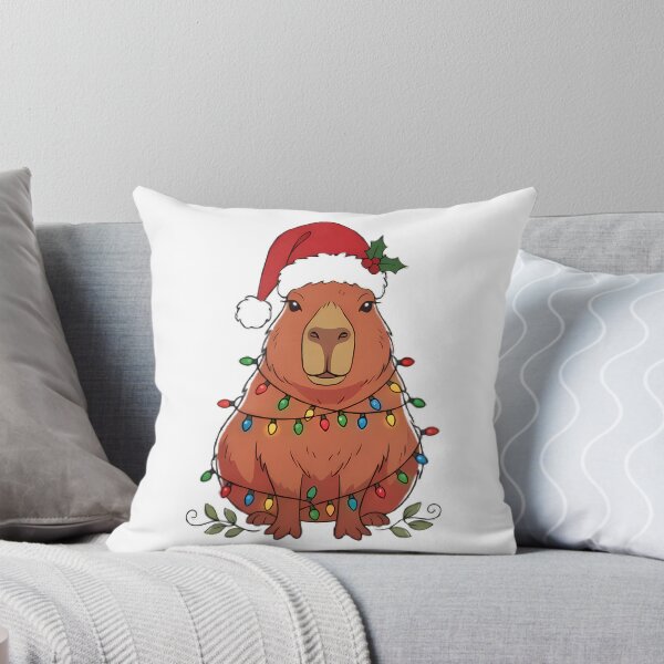 Item preview, Cute Christmas Capybara with Santa Hat designed and sold by GTFullShop.