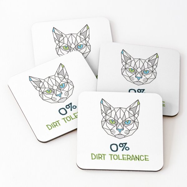 Item preview, Geometric White Cat - 0% Dirt Tolerance designed and sold by AnimalsKnowAll.