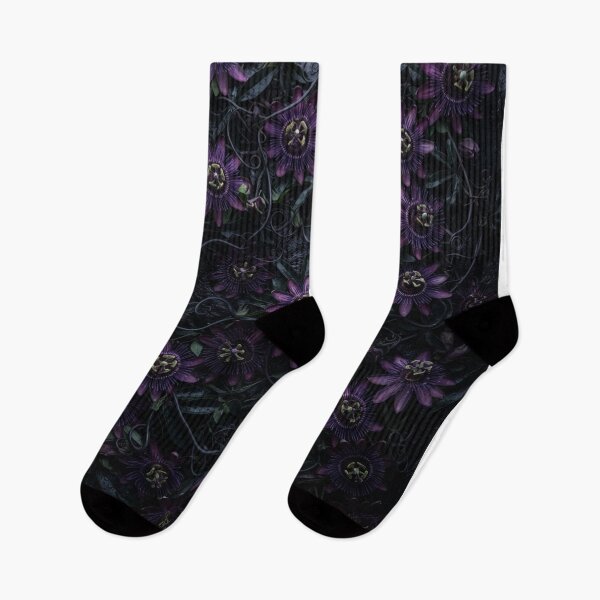 Item preview, Dark Purple Passion Flower Floral Pattern designed and sold by Owcomm.