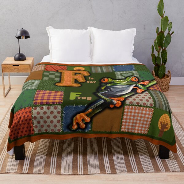 Item preview, F is for Frog Woodland Patchwork Alphabet designed and sold by ArtistsAtticWI.