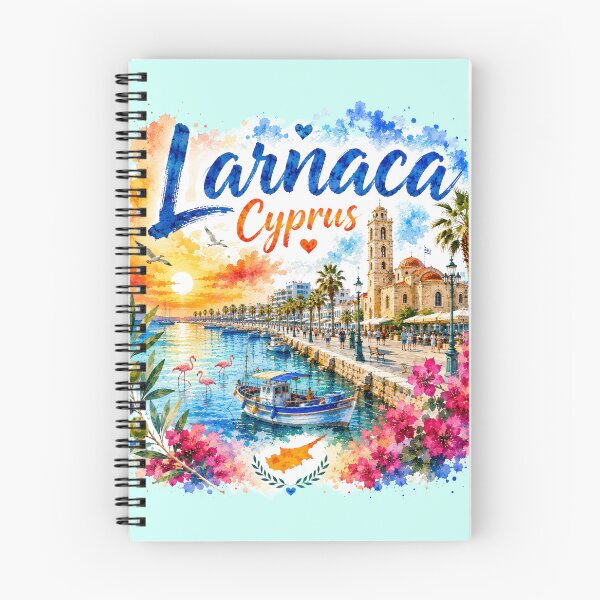Item preview, Larnaca Cyprus Mediterranean Harbor Watercolor Travel Art designed and sold by GusiaTreasures.