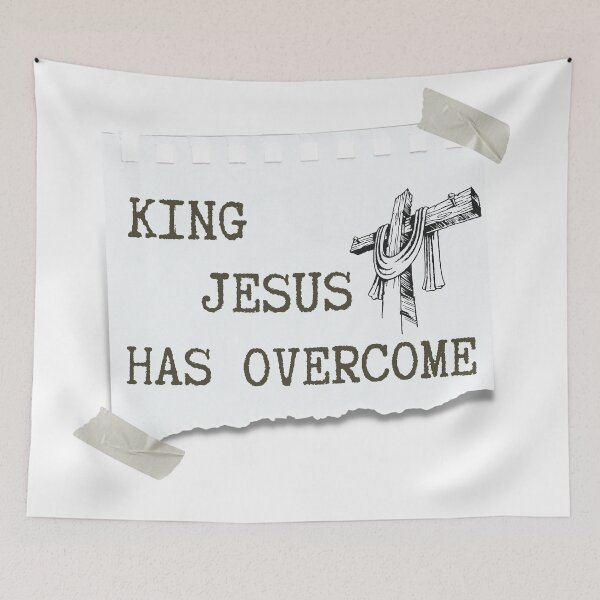 Item preview, King Jesus Has Overcome Christian Cross Design designed and sold by LensDyn™.