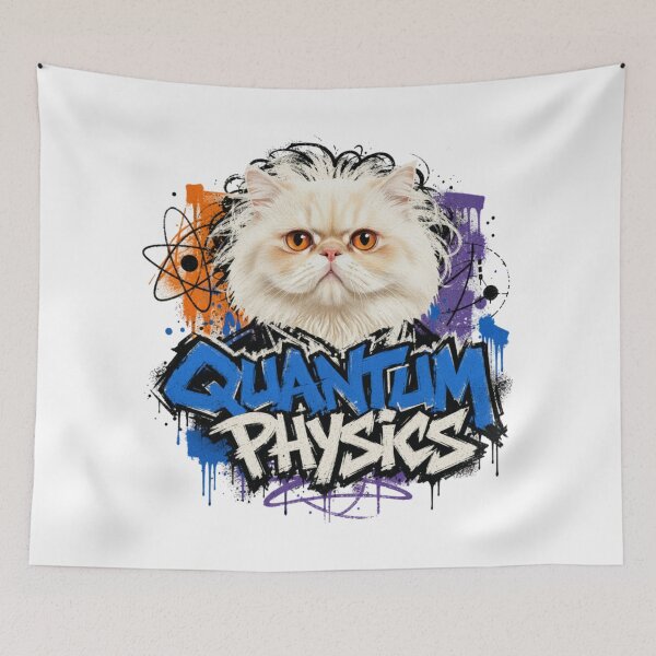 Item preview, Quantum Physics  Cat Graffiti T-Shirt | Funny Science Professor Persian Cat Physics Teacher STEM Major Gift designed and sold by illeN-Art-World.