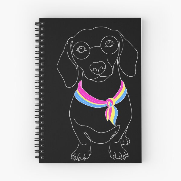 Item preview, Minimalist Dachshund with Glasses & Pansexual Bandana designed and sold by TrueColorAr.