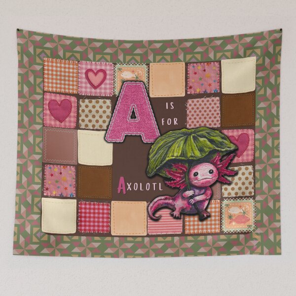 Item preview, A is for Axolotl Patchwork Alphabet designed and sold by ArtistsAtticWI.
