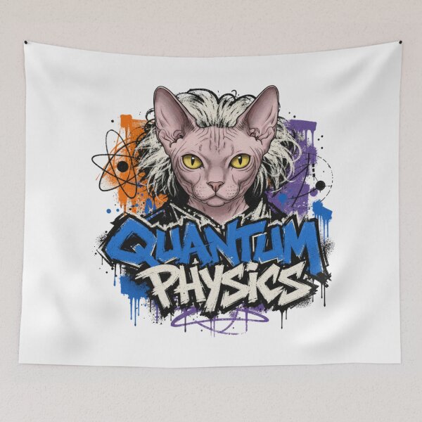 Item preview, Quantum Physics  Cat Graffiti T-Shirt | Funny Science Professor Sphynx Cat Physics Teacher STEM Major Gift designed and sold by illeN-Art-World.