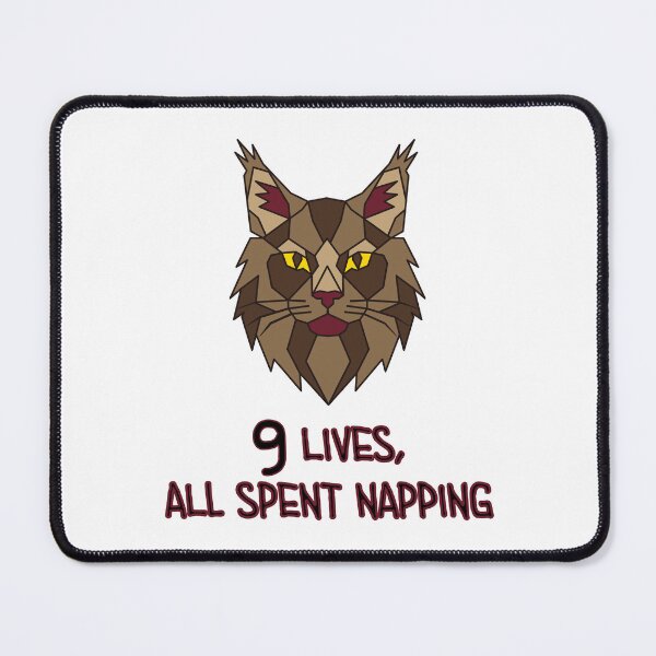 Item preview, Geometric Maine Coon Cat - 9 Lives, All Spent Napping designed and sold by AnimalsKnowAll.