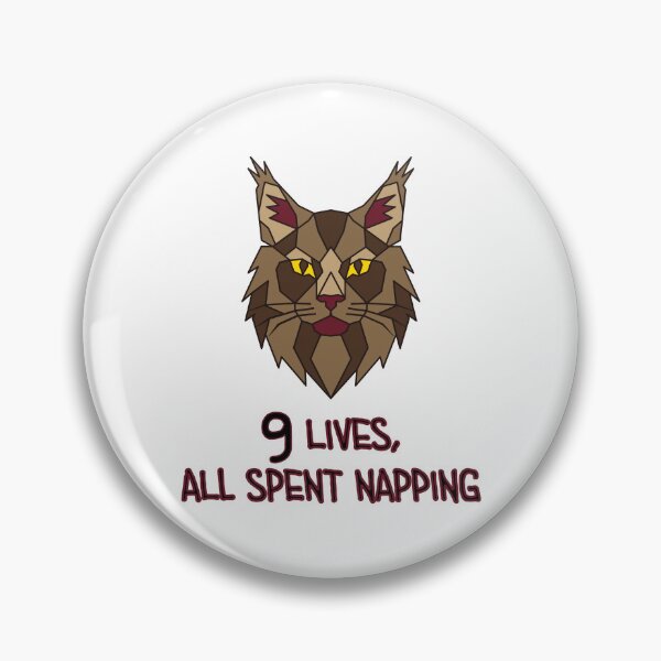 Item preview, Geometric Maine Coon Cat - 9 Lives, All Spent Napping designed and sold by AnimalsKnowAll.