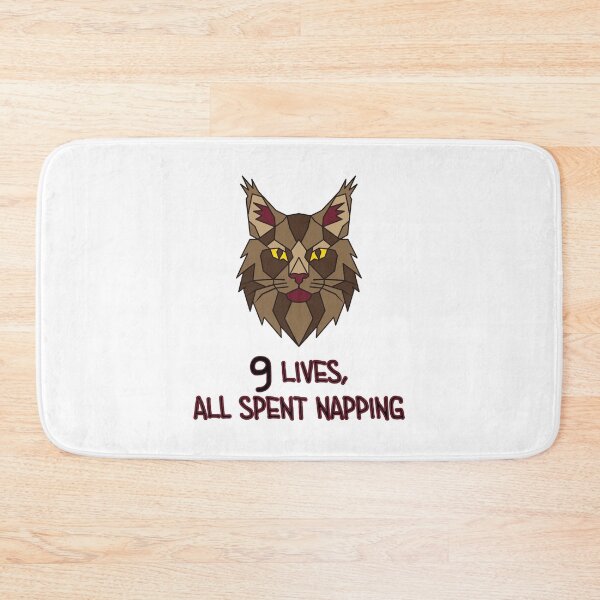 Item preview, Geometric Maine Coon Cat - 9 Lives, All Spent Napping designed and sold by AnimalsKnowAll.