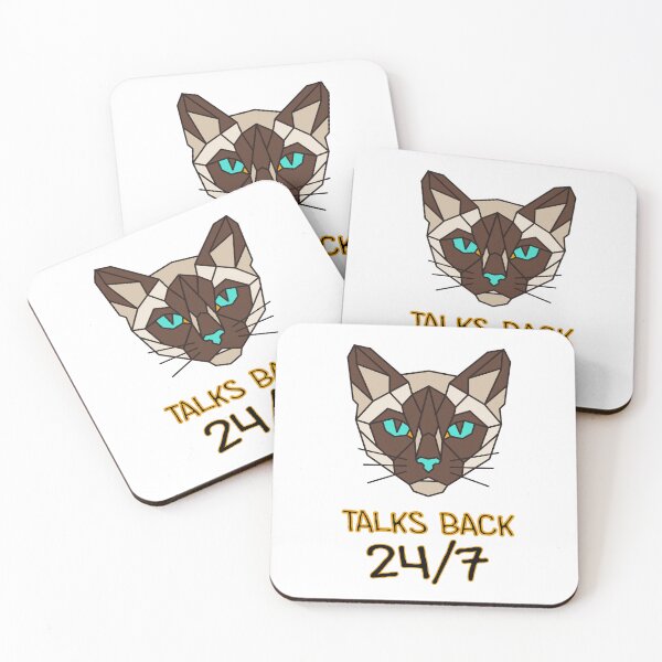 Item preview, Geometric Siamese Cat - Talks Back 24/7 designed and sold by AnimalsKnowAll.