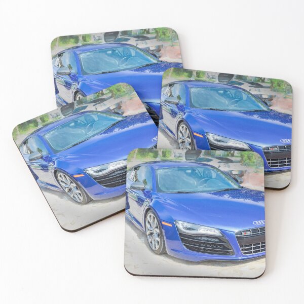 Item preview, 2010 Blue Audi R8 High-Gloss Black Chin Spoiler Detail Close-Up Photography   designed and sold by RichFrancoCars.