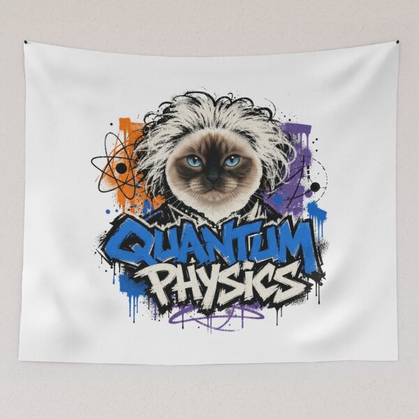 Item preview, Quantum Physics  Cat Graffiti T-Shirt | Funny Science Professor Siamese Cat Physics Teacher STEM Major Gift designed and sold by illeN-Art-World.