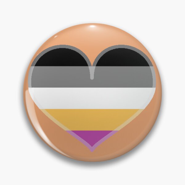 Item preview, Universal Asexual 5-stripe Pride Heart [Orange Edition] designed and sold by Roxzania.