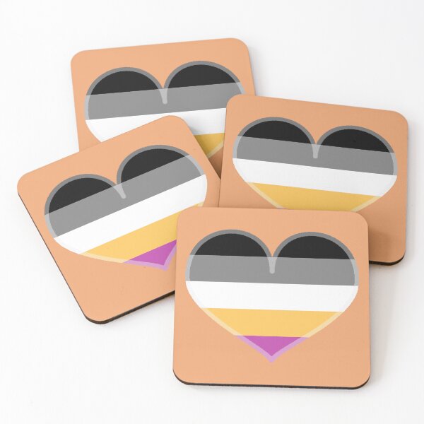 Item preview, Universal Asexual 5-stripe Pride Heart [Orange Edition] designed and sold by Roxzania.