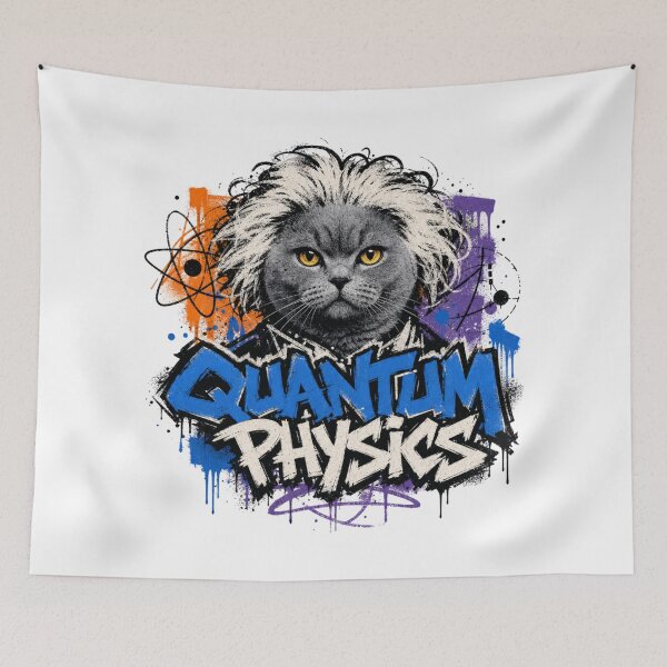 Item preview, Quantum Physics British Shorthair Cat Graffiti T-Shirt | Funny Science Professor Cat Physics Teacher STEM Major Gift designed and sold by illeN-Art-World.