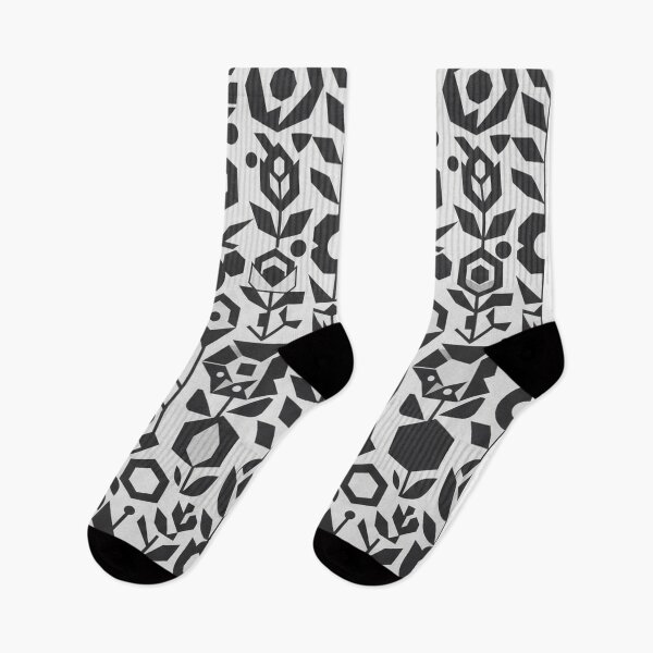 Item preview, Geometric Black And White Floral Pattern designed and sold by Owcomm.