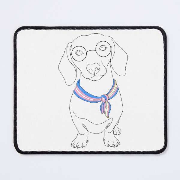 Item preview, Minimalist Dachshund with Glasses & Transgender Bandana designed and sold by TrueColorAr.