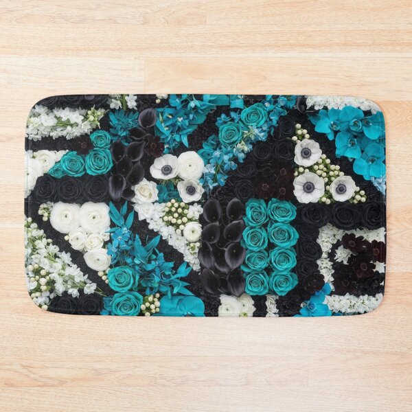 Item preview, Teal And Black Floral Mosaic Art designed and sold by Owcomm.