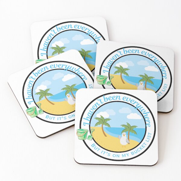 Item preview, I Haven't Been Everywhere Bucket List Badge | Beach Vacation Travel Design designed and sold by DonnaRaine.