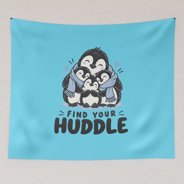 Item preview, Find Your Huddle Penguin: Cute Penguin Group, Matching Friend Group designed and sold by Wildora Studio.