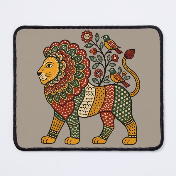Item preview, Gond-Inspired Lion Folk Art designed and sold by MAD's Recreation Studio.