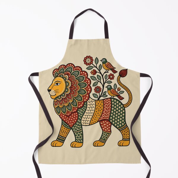 Item preview, Gond-Inspired Lion Folk Art designed and sold by MAD's Recreation Studio.